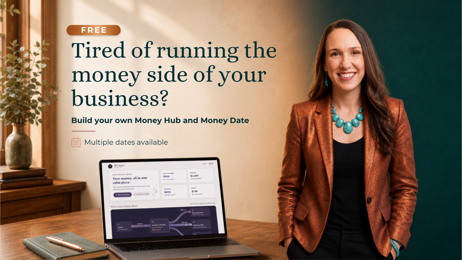 Kristin Winstanley, CPA and founder of Copper Sage CPA, with a preview of the Money Hub dashboard
